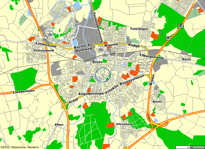 Map of Breda, call/mail us for directions